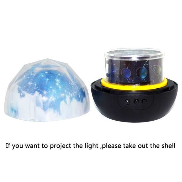 Starry Sky Earth Rotate Projector LED Night Light USB AA Battery Powered LED Night Lamp Novelty Baby Light