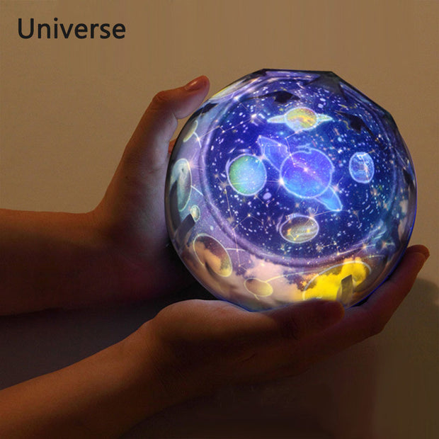 Starry Sky Earth Rotate Projector LED Night Light USB AA Battery Powered LED Night Lamp Novelty Baby Light